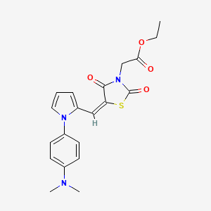 molecular formula C20H21N3O4S B5017478 ethyl [5-({1-[4-(dimethylamino)phenyl]-1H-pyrrol-2-yl}methylene)-2,4-dioxo-1,3-thiazolidin-3-yl]acetate 