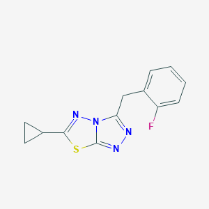 molecular formula C13H11FN4S B501749 6-Cyclopropyl-3-(2-fluorobenzyl)[1,2,4]triazolo[3,4-b][1,3,4]thiadiazole 
