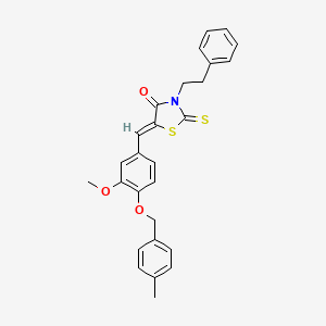 5-{3-methoxy-4-[(4-methylbenzyl)oxy]benzylidene}-3-(2-phenylethyl)-2-thioxo-1,3-thiazolidin-4-one