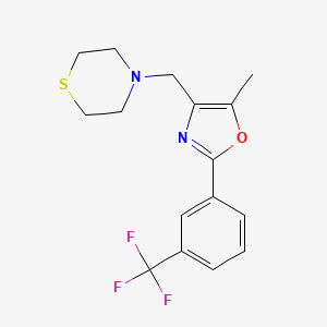 molecular formula C16H17F3N2OS B5017498 4-({5-methyl-2-[3-(trifluoromethyl)phenyl]-1,3-oxazol-4-yl}methyl)thiomorpholine 