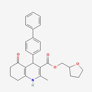 molecular formula C28H29NO4 B5017504 tetrahydro-2-furanylmethyl 4-(4-biphenylyl)-2-methyl-5-oxo-1,4,5,6,7,8-hexahydro-3-quinolinecarboxylate 