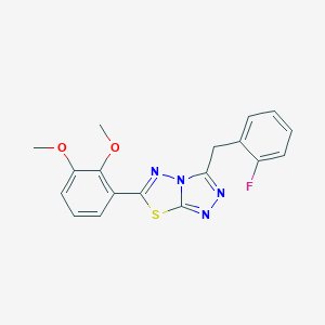 molecular formula C18H15FN4O2S B501751 6-(2,3-Dimethoxyphenyl)-3-(2-fluorobenzyl)[1,2,4]triazolo[3,4-b][1,3,4]thiadiazole 