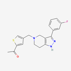 molecular formula C19H18FN3OS B5017520 1-(4-{[3-(3-fluorophenyl)-1,4,6,7-tetrahydro-5H-pyrazolo[4,3-c]pyridin-5-yl]methyl}-2-thienyl)ethanone 