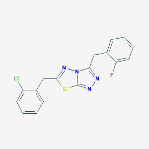 molecular formula C17H12ClFN4S B501753 6-(2-Chlorobenzyl)-3-(2-fluorobenzyl)[1,2,4]triazolo[3,4-b][1,3,4]thiadiazole 
