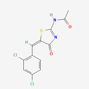 molecular formula C12H8Cl2N2O2S B5017532 N-[5-(2,4-dichlorobenzylidene)-4-oxo-4,5-dihydro-1,3-thiazol-2-yl]acetamide 