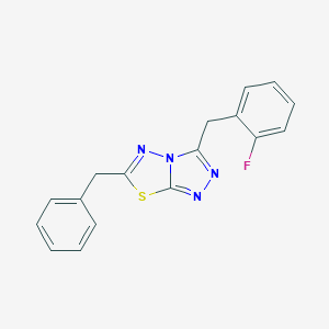 molecular formula C17H13FN4S B501754 6-Benzyl-3-(2-fluorobenzyl)[1,2,4]triazolo[3,4-b][1,3,4]thiadiazole 