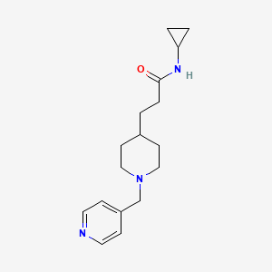 molecular formula C17H25N3O B5017558 N-cyclopropyl-3-[1-(4-pyridinylmethyl)-4-piperidinyl]propanamide 