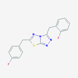 molecular formula C17H12F2N4S B501756 3-(2-Fluorobenzyl)-6-(4-fluorobenzyl)[1,2,4]triazolo[3,4-b][1,3,4]thiadiazole 