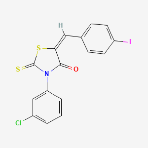 molecular formula C16H9ClINOS2 B5017572 3-(3-chlorophenyl)-5-(4-iodobenzylidene)-2-thioxo-1,3-thiazolidin-4-one 