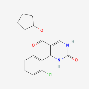 molecular formula C17H19ClN2O3 B5017581 cyclopentyl 4-(2-chlorophenyl)-6-methyl-2-oxo-1,2,3,4-tetrahydro-5-pyrimidinecarboxylate 