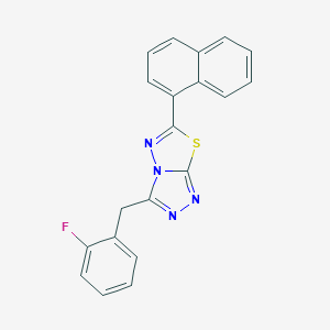 molecular formula C20H13FN4S B501760 3-(2-Fluorobenzyl)-6-(1-naphthyl)[1,2,4]triazolo[3,4-b][1,3,4]thiadiazole 