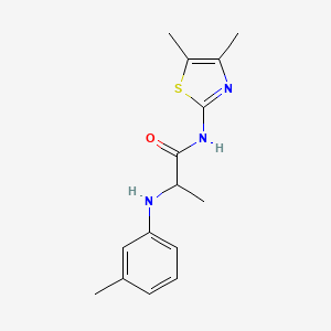 molecular formula C15H19N3OS B5017600 N~1~-(4,5-dimethyl-1,3-thiazol-2-yl)-N~2~-(3-methylphenyl)alaninamide 