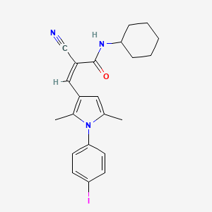 molecular formula C22H24IN3O B5017611 2-cyano-N-cyclohexyl-3-[1-(4-iodophenyl)-2,5-dimethyl-1H-pyrrol-3-yl]acrylamide 