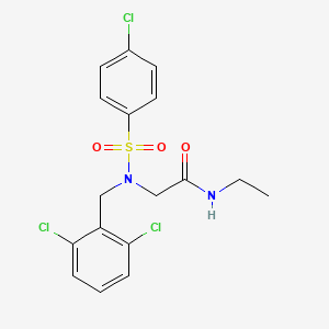 molecular formula C17H17Cl3N2O3S B5017624 N~2~-[(4-chlorophenyl)sulfonyl]-N~2~-(2,6-dichlorobenzyl)-N~1~-ethylglycinamide 