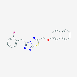 molecular formula C21H15FN4OS B501764 [3-(2-Fluorobenzyl)[1,2,4]triazolo[3,4-b][1,3,4]thiadiazol-6-yl]methyl 2-naphthyl ether 
