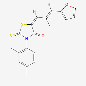 3-(2,4-dimethylphenyl)-5-[3-(2-furyl)-2-methyl-2-propen-1-ylidene]-2-thioxo-1,3-thiazolidin-4-one