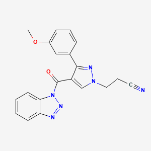 3-[4-(1H-1,2,3-benzotriazol-1-ylcarbonyl)-3-(3-methoxyphenyl)-1H-pyrazol-1-yl]propanenitrile