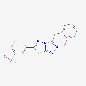 molecular formula C17H10F4N4S B501769 3-(2-Fluorobenzyl)-6-[3-(trifluoromethyl)phenyl][1,2,4]triazolo[3,4-b][1,3,4]thiadiazole 