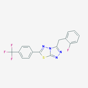 molecular formula C17H10F4N4S B501770 3-(2-Fluorobenzyl)-6-[4-(trifluoromethyl)phenyl][1,2,4]triazolo[3,4-b][1,3,4]thiadiazole 