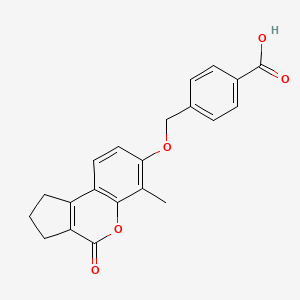 4-{[(6-methyl-4-oxo-1,2,3,4-tetrahydrocyclopenta[c]chromen-7-yl)oxy]methyl}benzoic acid