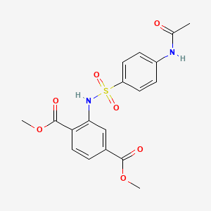 molecular formula C18H18N2O7S B5017721 dimethyl 2-({[4-(acetylamino)phenyl]sulfonyl}amino)terephthalate 