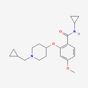 molecular formula C20H28N2O3 B5017731 N-cyclopropyl-2-{[1-(cyclopropylmethyl)-4-piperidinyl]oxy}-4-methoxybenzamide 