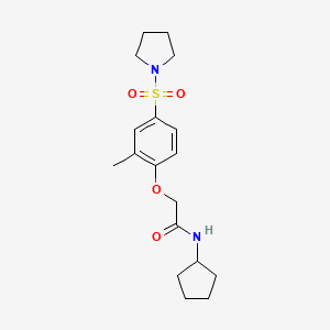 molecular formula C18H26N2O4S B5017799 N-cyclopentyl-2-[2-methyl-4-(1-pyrrolidinylsulfonyl)phenoxy]acetamide 