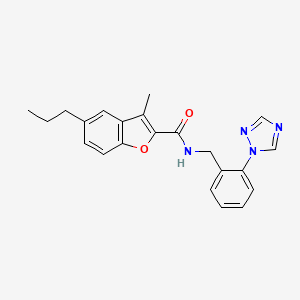 3-methyl-5-propyl-N-[2-(1H-1,2,4-triazol-1-yl)benzyl]-1-benzofuran-2-carboxamide