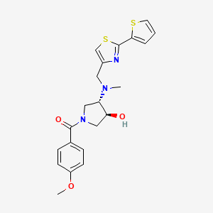 (3S*,4S*)-1-(4-methoxybenzoyl)-4-(methyl{[2-(2-thienyl)-1,3-thiazol-4-yl]methyl}amino)-3-pyrrolidinol