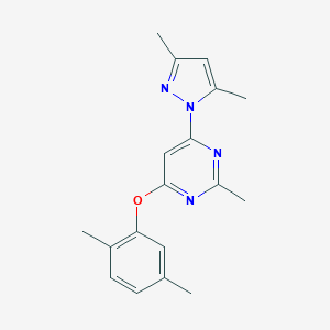 molecular formula C18H20N4O B501784 4-(2,5-dimethylphenoxy)-6-(3,5-dimethyl-1H-pyrazol-1-yl)-2-methylpyrimidine 