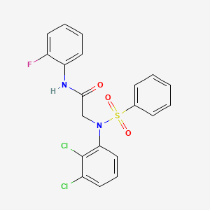 molecular formula C20H15Cl2FN2O3S B5017844 N~2~-(2,3-dichlorophenyl)-N~1~-(2-fluorophenyl)-N~2~-(phenylsulfonyl)glycinamide 