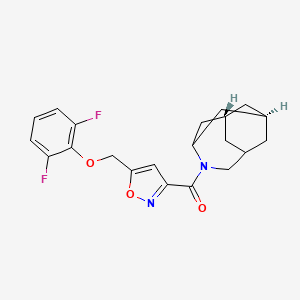 molecular formula C21H22F2N2O3 B5017855 (1R*,3s,6r,8S*)-4-({5-[(2,6-difluorophenoxy)methyl]-3-isoxazolyl}carbonyl)-4-azatricyclo[4.3.1.1~3,8~]undecane 