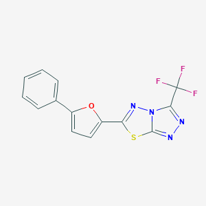 molecular formula C14H7F3N4OS B501787 6-(5-Phenyl-2-furyl)-3-(trifluoromethyl)[1,2,4]triazolo[3,4-b][1,3,4]thiadiazole 