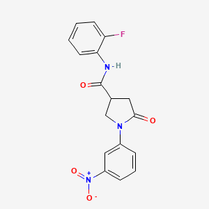 N-(2-fluorophenyl)-1-(3-nitrophenyl)-5-oxo-3-pyrrolidinecarboxamide