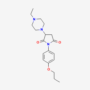 molecular formula C19H27N3O3 B5017917 3-(4-ethyl-1-piperazinyl)-1-(4-propoxyphenyl)-2,5-pyrrolidinedione CAS No. 5932-81-0