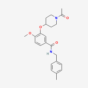 3-[(1-acetyl-4-piperidinyl)oxy]-4-methoxy-N-(4-methylbenzyl)benzamide