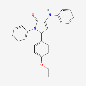 molecular formula C24H22N2O2 B5017933 3-anilino-5-(4-ethoxyphenyl)-1-phenyl-1,5-dihydro-2H-pyrrol-2-one 