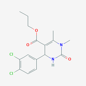 molecular formula C16H18Cl2N2O3 B5017934 propyl 4-(3,4-dichlorophenyl)-1,6-dimethyl-2-oxo-1,2,3,4-tetrahydro-5-pyrimidinecarboxylate 