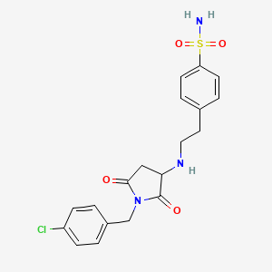 molecular formula C19H20ClN3O4S B5017958 4-(2-{[1-(4-chlorobenzyl)-2,5-dioxo-3-pyrrolidinyl]amino}ethyl)benzenesulfonamide 