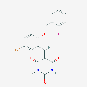 5-{5-bromo-2-[(2-fluorobenzyl)oxy]benzylidene}-1-methyl-2,4,6(1H,3H,5H)-pyrimidinetrione