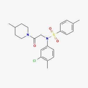 N-(3-chloro-4-methylphenyl)-4-methyl-N-[2-(4-methyl-1-piperidinyl)-2-oxoethyl]benzenesulfonamide