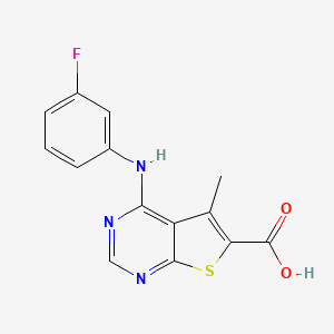 4-[(3-fluorophenyl)amino]-5-methylthieno[2,3-d]pyrimidine-6-carboxylic acid