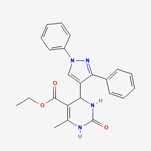 molecular formula C23H22N4O3 B5018101 ethyl 4-(1,3-diphenyl-1H-pyrazol-4-yl)-6-methyl-2-oxo-1,2,3,4-tetrahydro-5-pyrimidinecarboxylate 