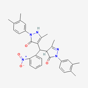 molecular formula C31H31N5O4 B5018104 2-(3,4-dimethylphenyl)-4-[[1-(3,4-dimethylphenyl)-5-hydroxy-3-methyl-1H-pyrazol-4-yl](2-nitrophenyl)methyl]-5-methyl-2,4-dihydro-3H-pyrazol-3-one 