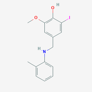 molecular formula C15H16INO2 B5018112 2-iodo-6-methoxy-4-{[(2-methylphenyl)amino]methyl}phenol 