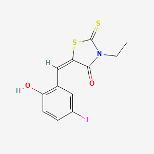 molecular formula C12H10INO2S2 B5018121 3-ethyl-5-(2-hydroxy-5-iodobenzylidene)-2-thioxo-1,3-thiazolidin-4-one 