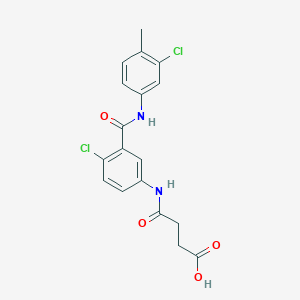 molecular formula C18H16Cl2N2O4 B5018126 4-[(4-chloro-3-{[(3-chloro-4-methylphenyl)amino]carbonyl}phenyl)amino]-4-oxobutanoic acid 