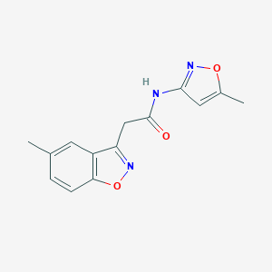 molecular formula C14H13N3O3 B501813 2-(5-methyl-1,2-benzisoxazol-3-yl)-N-(5-methyl-3-isoxazolyl)acetamide 