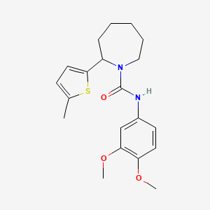 molecular formula C20H26N2O3S B5018132 N-(3,4-dimethoxyphenyl)-2-(5-methyl-2-thienyl)-1-azepanecarboxamide 