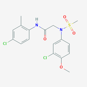 molecular formula C17H18Cl2N2O4S B5018166 N~2~-(3-chloro-4-methoxyphenyl)-N~1~-(4-chloro-2-methylphenyl)-N~2~-(methylsulfonyl)glycinamide 